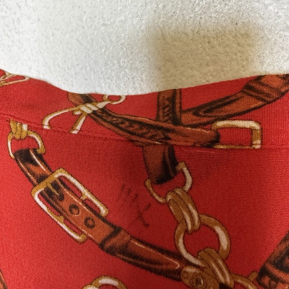 New Zara Red‎ Chain Equestrian Tunic Shirt Dress Women's Large - Picture 8 of 12